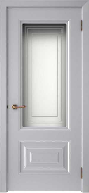 Межкомнатная дверь эмаль Смальта 46 Серый стекло