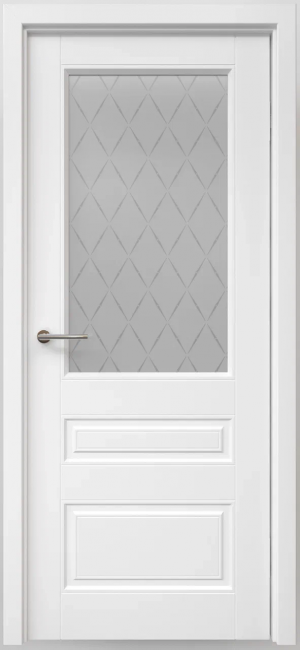 Межкомнатная дверь эмаль Классика 3 Белая со стеклом