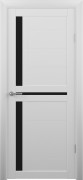 Межкомнатная дверь Эко Шпон Кельн Кедр снежный черное стекло  Межкомнатная дверь Эко Шпон Кельн Кедр снежный черное стекло