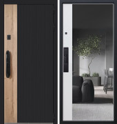 Входная дверь Конструктор с зеркалом с биометрическим замком DZ 888