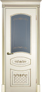 Межкомнатная дверь эмаль Смальта 5 Слоновая кость Золото стекло