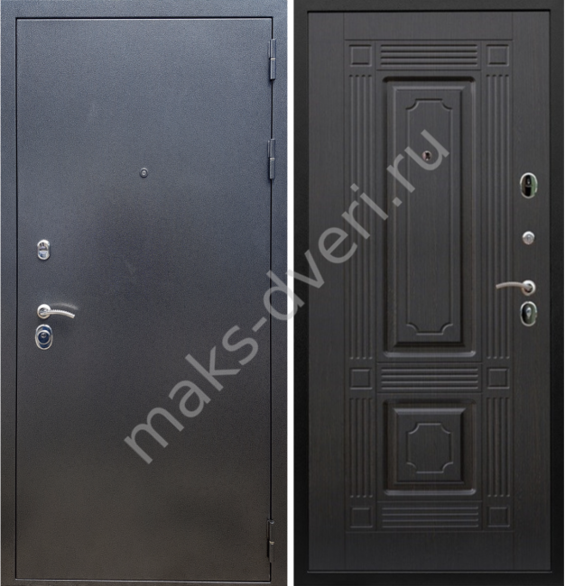 Входная дверь Рекс-5 а Серебро ФЛ-2 Венге