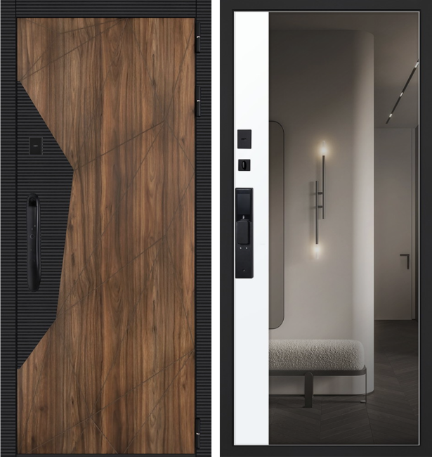 Входная дверь Сапсан с зеркалом с биометрическим замком DZ 888