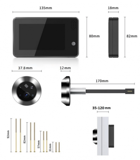 Видеоглазок wi-fi ED-500PD