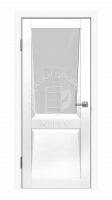 Межкомнатная дверь Эко Шпон Ариана Белый Бархат со стеклом