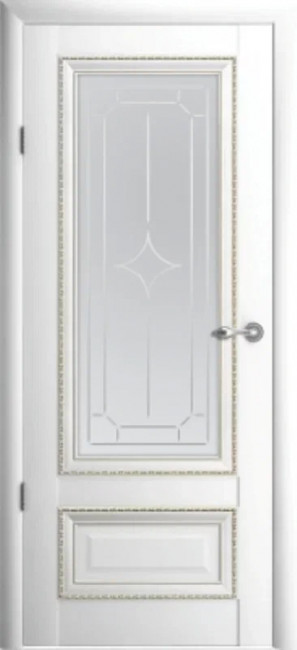 Межкомнатная дверь винил Версаль 1 Галерея Белый со стеклом