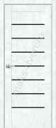 Межкомнатная дверь Эко Шпон Браво-22 Snow Art с черными вставками Межкомнатная дверь Эко Шпон Браво-22 Snow Art с черными вставками