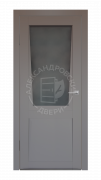 Межкомнатная дверь Эко Шпон Ариана Серый Бархат со стеклом