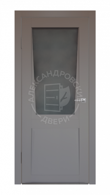 Межкомнатная дверь Эко Шпон Ариана Серый Бархат со стеклом