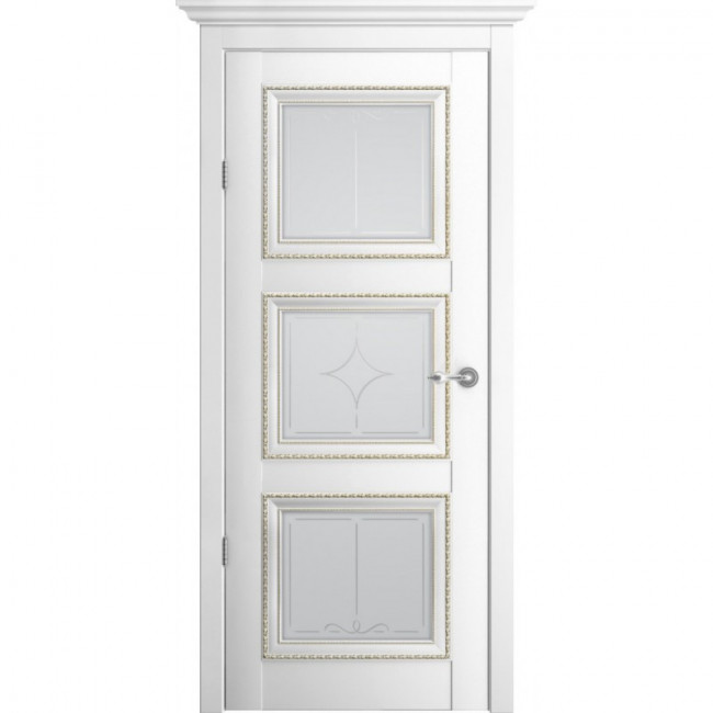 Межкомнатная дверь винил Версаль 3 Белый со стеклом