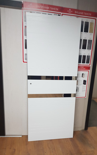 Межкомнатная дверь Эко Шпон ALUM-13 Вельвет белый горизонт