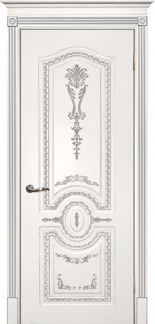 Межкомнатная дверь эмаль Смальта 11 Белая Серебро