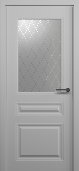 Межкомнатная дверь эмаль Стиль 2 Серый стекло