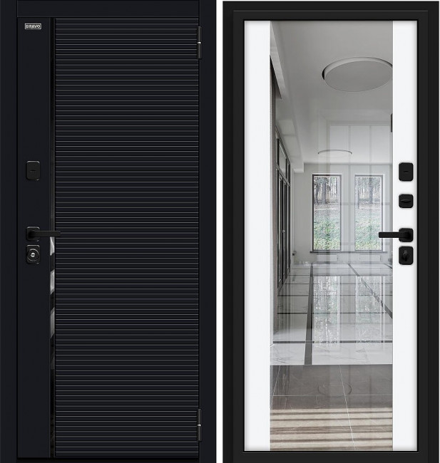 Входная дверь Лайнер Black Shell White Silk