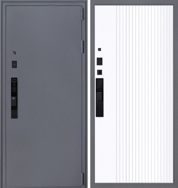 Входная дверь Беркут Белый матовый с биометрическим замком Y12