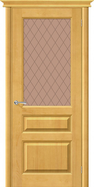 Межкомнатная дверь Массив М5 Т-04 Медовый со стеклом 