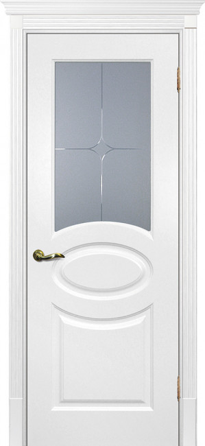 Межкомнатная дверь эмаль Смальта 12 Молочный стекло