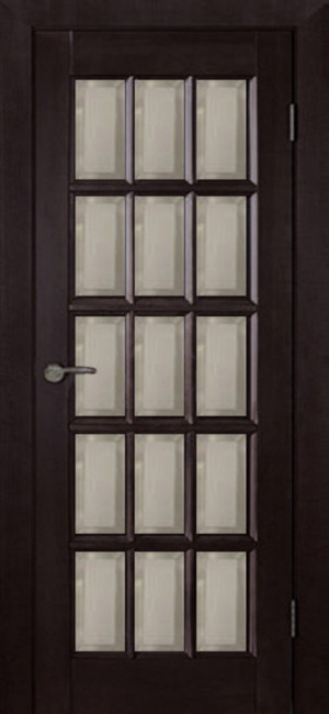 Межкомнатная дверь Массив Прима Венге морение со стеклом