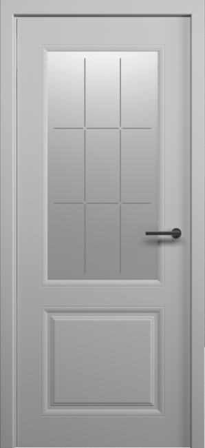 Межкомнатная дверь эмаль Стиль 1 Серый стекло 