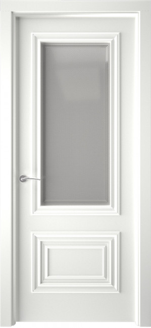 Межкомнатная дверь эмаль Смальта 19 Белая Стекло