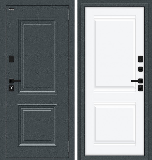 Входная дверь Термо Некст антрацит White Silk 