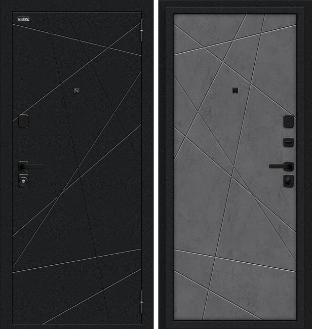 Входная дверь Bravo R Граффити-5 Black Slate Art 