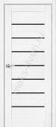 Межкомнатная дверь Эко Шпон Браво-22 Snow Melinga с черными вставками Межкомнатная дверь Эко Шпон Браво-22 Snow Melinga с черными вставками