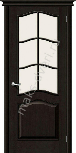Межкомнатная дверь Массив М7 Т-06 Темный Лак со стеклом