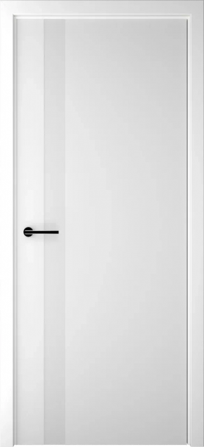 Межкомнатная дверь эмаль Геометрия 5 Белая белое стекло