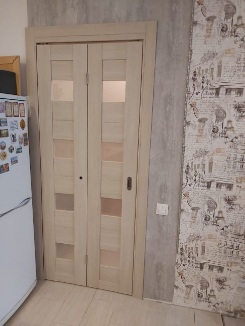 Дверь складная Эко Шпон Браво-23 Cappuccino Melinga Дверь складная Эко Шпон Браво-23 Cappuccino Melinga