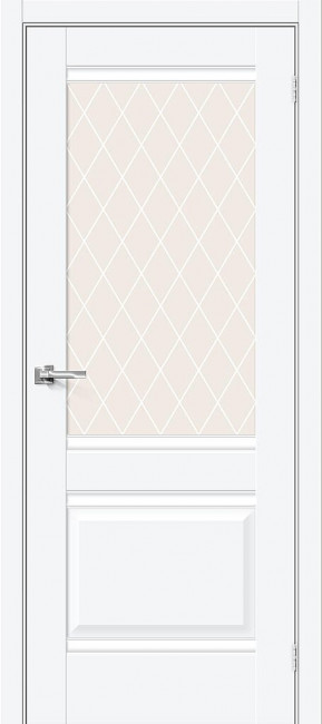 Межкомнатная дверь из ПЭТ Прима 3 White Silk 