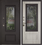 Входная дверь Термо Аляска с окном и ковкой Входная дверь Термо Аляска с окном и ковкой