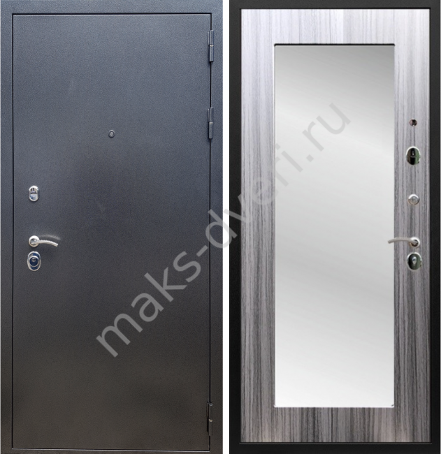 Входная дверь Рекс-5 а Серебро Пастораль Сандал Серый