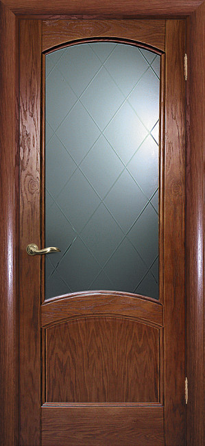 Межкомнатная дверь шпонированная Вайт 1 Дуб со стеклом