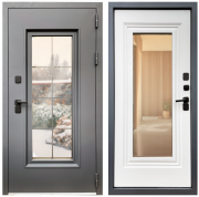 Входная дверь Термо Север с оконом RAL 7024 Входная дверь Термо Север с оконом RAL 7024