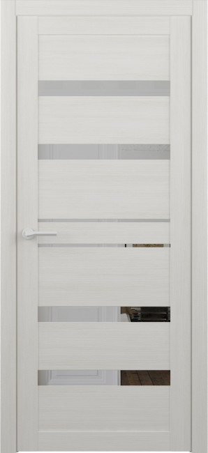Межкомнатная дверь Эко Шпон Дрезден Белый кипарис зеркало