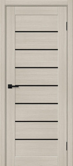 Межкомнатная дверь Эко Шпон Браво-22 Cream Melinga с черными вставками 