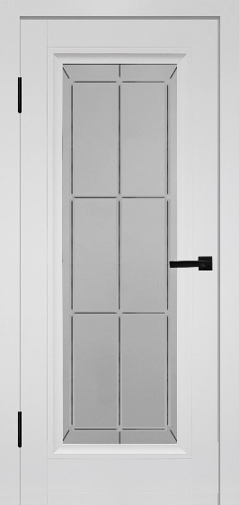Межкомнатная дверь Эко Шпон Анастасия 1 Вайт со стеклом