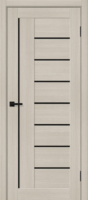 Межкомнатная дверь Эко Шпон Браво-29 Cream Melinga с черными вставками Межкомнатная дверь Эко Шпон Браво-29 Cream Melinga с черными вставками